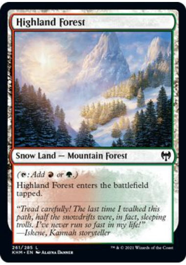 (英)【Foil】高地の森 / Highland Forest【KHM】 No.261