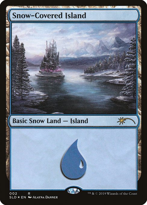 (英)【Foil】冠雪の島 / Snow-Covered Island【SLD】Eldraine Wonderland No.002
