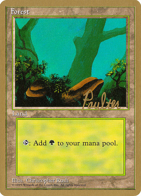 (英)森 / Forest【PTC】 (Green Rocks) ProTour NewYork Decks 1996 Preston Poulter 金枠 No.306