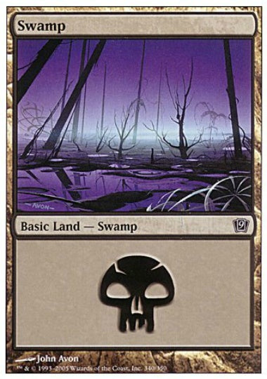 (英)【Foil】沼 / Swamp【9ED】 No.340