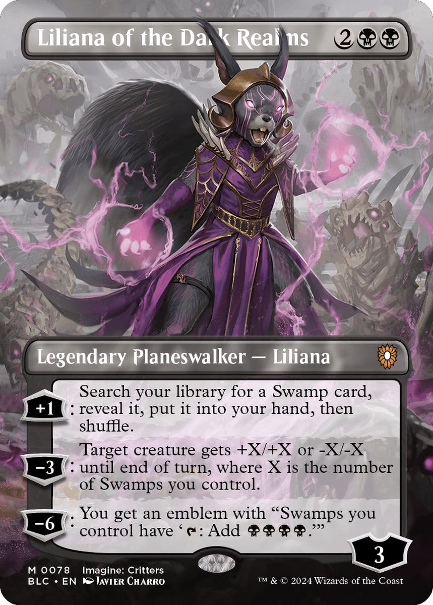 (英)【Foil】闇の領域のリリアナ / Liliana of the Dark Realms ★ボーダーレス★(イマジン：勇敢なる生き物たち) 【BLC】 No.078