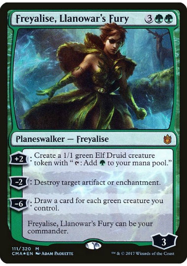 (英)【Foil】ラノワールの憤激、フレイアリーズ / Freyalise, Llanowar's Fury【CMDANTHO】 No.111