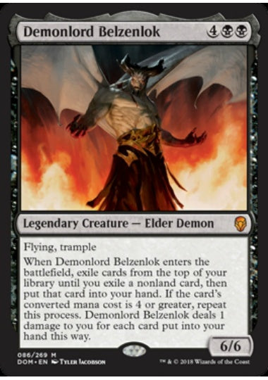 (英)【Foil】悪魔王ベルゼンロック / Demonlord Belzenlok【DOM】 No.086