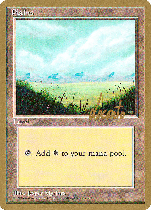 (英)平地 / Plains【PTC】 (Light) ProTour NewYork Decks 1996 Michael Loconto 金枠 No.265