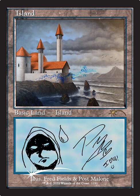 (英)島 / Island【SLD】 旧枠 Secret Lair x Post Malone: The Lands No.1191