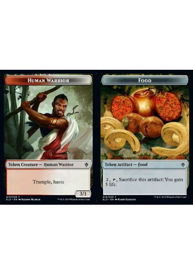 (英)【Foil】人間・戦士トークン / Human Warrior TokenNo.013 - 食物トークン / Food Token【ELD-TOKEN】 No.016