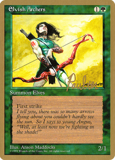 (英)エルフの射手 / Elvish Archers【PTC】 ProTour NewYork Decks 1996 Preston Poulter 金枠 No.144
