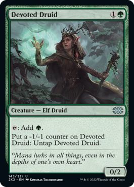 (英)【Foil】献身のドルイド / Devoted Druid【2X2】 No.143