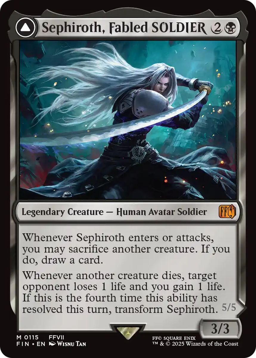 (英)【Foil】威名のソルジャー、セフィロス / Sephiroth, Fabled SOLDIER - 片翼の天使、セフィロス / Sephiroth, One-Winged Angel【FIN】 No.115