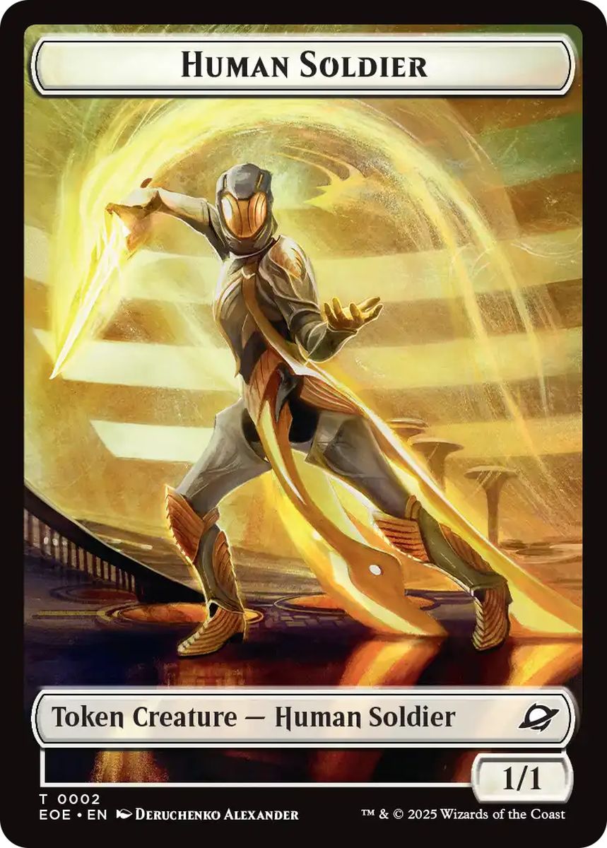 (英)【Foil】人間・兵士トークン / Human Soldier Token No.002 - 着陸船トークン / Lander Token【EOE-TOKEN】 No.008