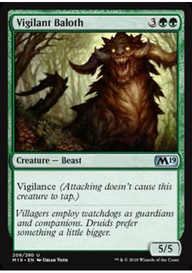 (英)【Foil】用心深いベイロス / Vigilant Baloth【M19】 No.206