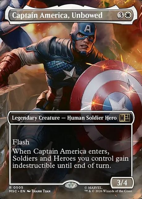 (英)【Foil】不屈の盾、キャプテン・アメリカ / Captain America, Unbowed ★ボーダーレス★(「シーン・カード」) 【MSC】 No.505