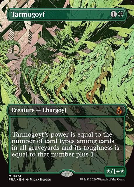 (英)【Foil】タルモゴイフ / Tarmogoyf ★ボーダーレス★(「ブレインツイスター・シリーズ」カード) 【FRA】 No.374