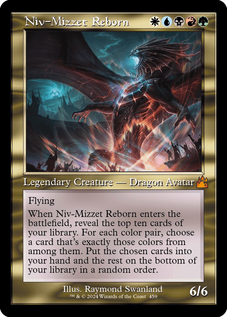 (英)【Foil】ニヴ＝ミゼット再誕 / Niv-Mizzet Reborn ★ショーケース枠★(旧枠加工カード) 【RVR】 No.459
