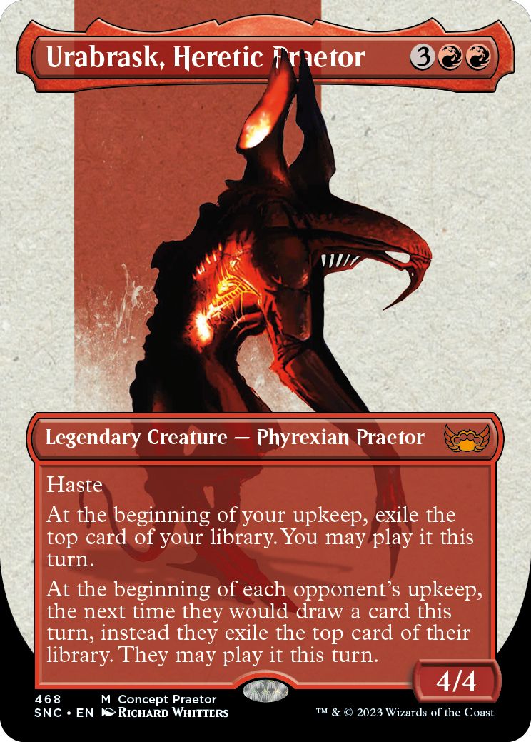 (英)【Foil】異端の法務官、ウラブラスク / Urabrask, Heretic Praetor ★ボーダーレス★(コンセプトアート版) 【SNC】 No.468