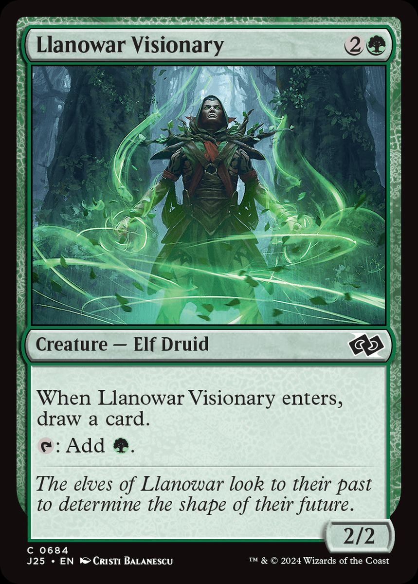 (英)ラノワールの幻想家 / Llanowar Visionary【J25】 No.684
