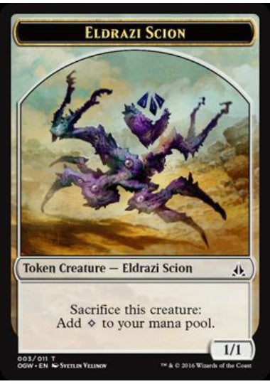 (英)エルドラージ・末裔トークン / Eldrazi Scion Token【OGW-TOKEN】 No.003