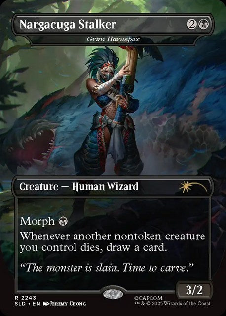 (英)【Foil】忍びて狩りし狙撃手 - Nargacuga Stalker[不気味な腸卜師 / Grim Haruspex]【SLD】 Secret Lair x Monster Hunter: The Hunters No.2243