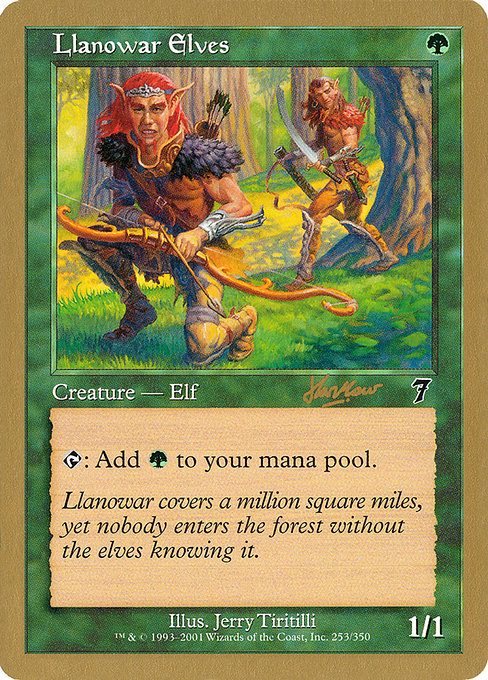 (英)ラノワールのエルフ / Llanowar Elves【WC02】 World Championship Decks 2002 Sim Han How 金枠 No.053