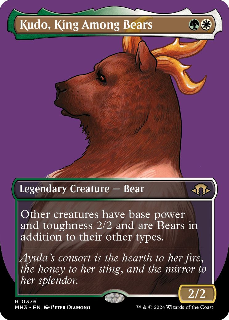 (英)【Foil】熊の中の王、クードー / Kudo, King Among Bears ★ボーダーレス★(プロファイル版) 【MH3】 No.376