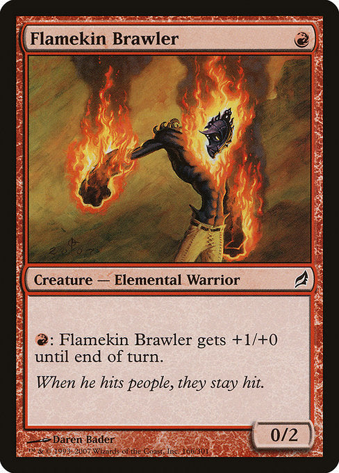 (英)【Foil】炎族の喧嘩屋 / Flamekin Brawler【LRW】 No.166