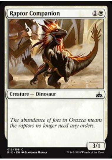 (英)【Foil】猛竜の相棒 / Raptor Companion【RIX】 No.019