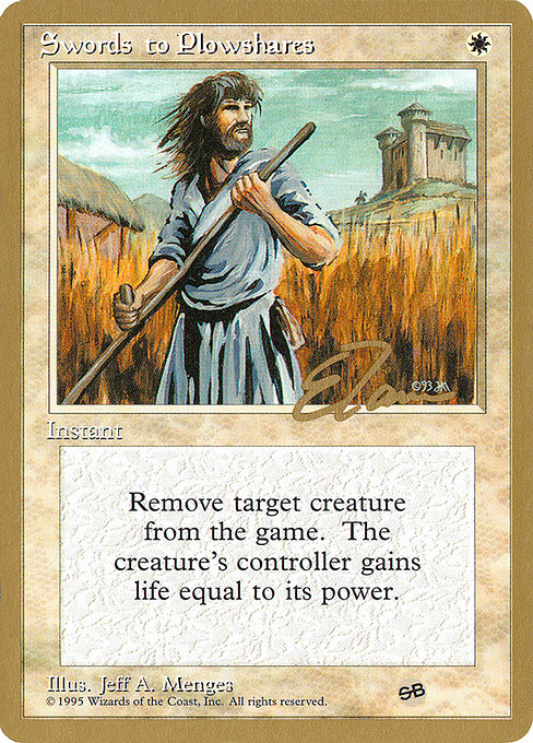 (英)剣を鍬に / Swords to Plowshares【PTC】 ProTour NewYork Decks 1996 Eric Tam サイドボード 金枠 No.058