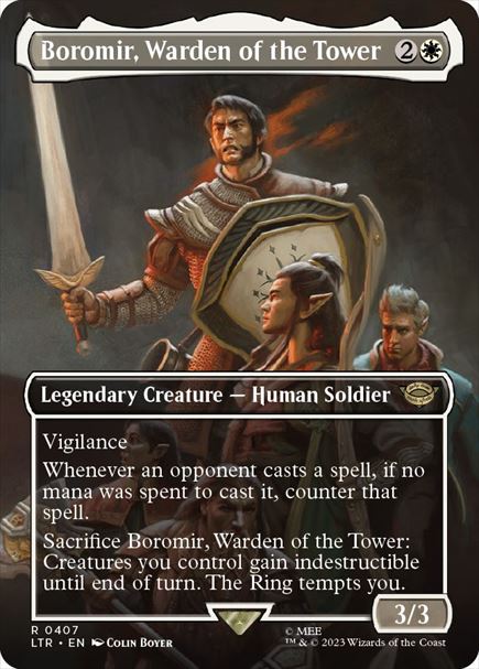 (英)【Foil】塔の長官、ボロミア / Boromir, Warden of the Tower ★ボーダーレス★(シーン・カード) 【LTR】 No.407