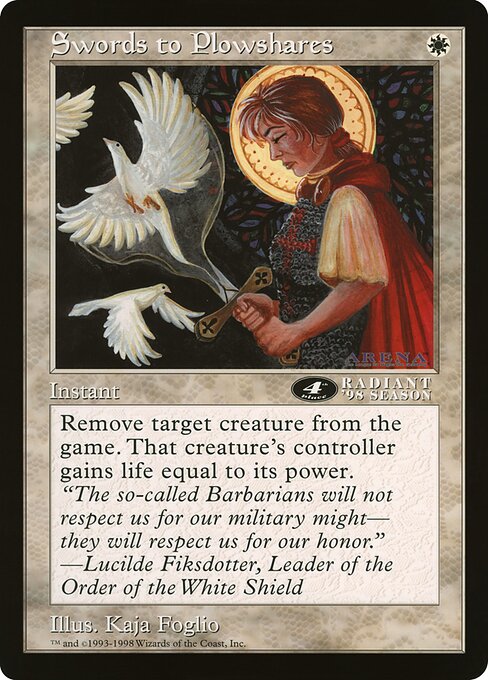 (英)剣を鍬に / Swords to Plowshares【PRM】 アリーナプロモ 4th Place 【Oversized Card】 BIG-PRM-055 ※トーナメントで使用することはできません。