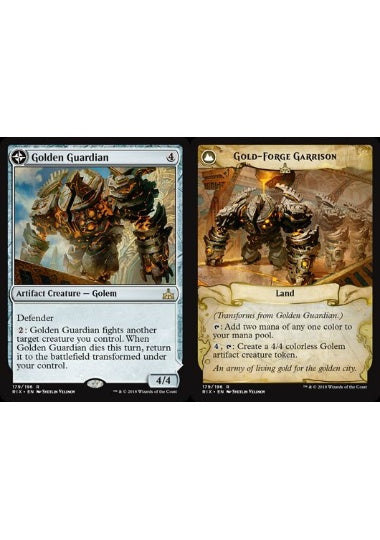 (英)【Foil】黄金の守護者 / Golden Guardian - 黄金炉の駐屯所 / Gold-Forge Garrison【RIX】 No.179
