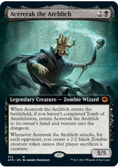 (英)【Foil】アーチリッチ、アサーラック / Acererak the Archlich ★拡張枠★ 【AFR】 No.372