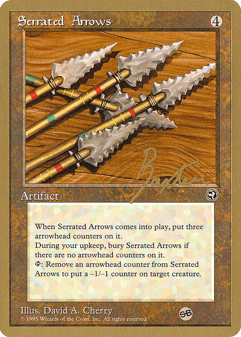 (英)鋸刃の矢 / Serrated Arrows【PTC】 ProTour NewYork Decks 1996 George Baxter サイドボード 金枠 No.215