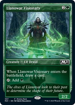 (英)ラノワールの幻想家 / Llanowar Visionary【M21】 プロモパックプロモ No.397