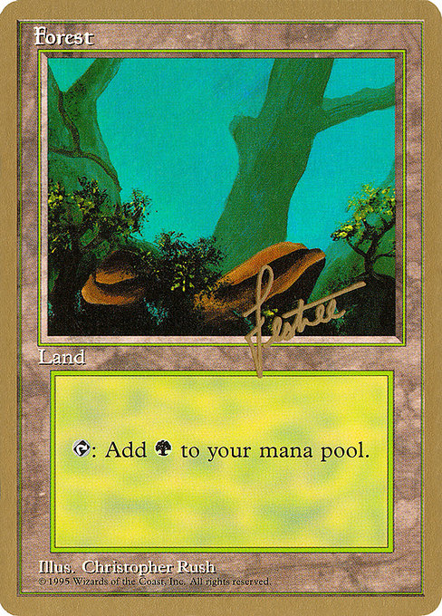 (英)森 / Forest【PTC】 (Green Rocks) ProTour NewYork Decks 1996 Bertrand Lestree 金枠 No.303