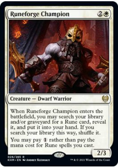 (英)【Foil】ルーン鍛えの勇者 / Runeforge Champion【KHM】 No.026