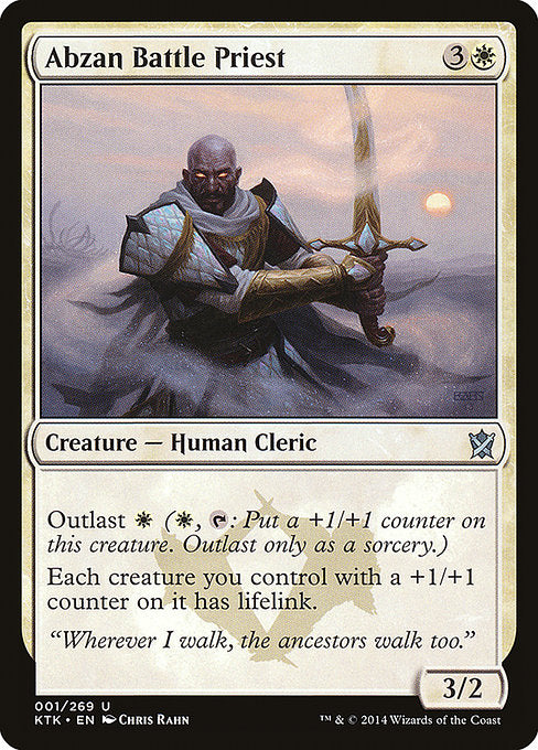 (英)【Foil】アブザンの戦僧侶 / Abzan Battle Priest【KTK】 No.001