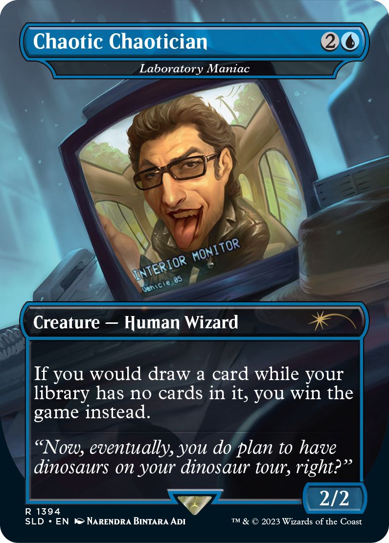 (英)【Foil】Chaotic Chaotician[研究室の偏執狂 / Laboratory Maniac]【SLD】Secret Lair x Jurassic World: Dr. Ian Malcolm No.1394