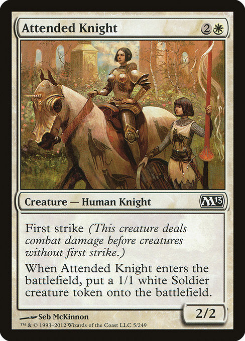 (英)【Foil】従者つきの騎士 / Attended Knight【M13】 No.005