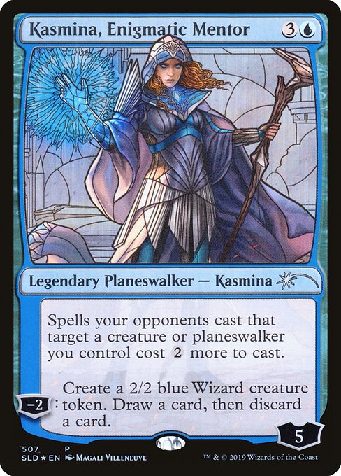 (英)【Foil】謎めいた指導者、カズミナ / Kasmina, Enigmatic Mentor【SLD】Stained-Glass Planeswalkers No.507