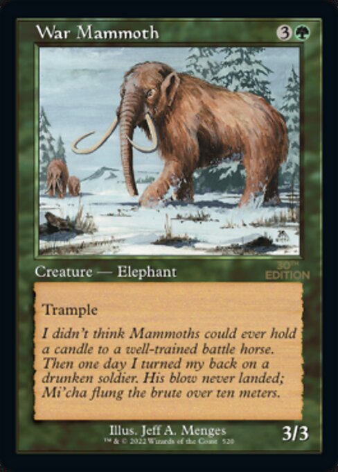 (英)ウォー・マンモス / War Mammoth【30A】 旧枠加工カード No.520 ※トーナメントで使用することはできません。