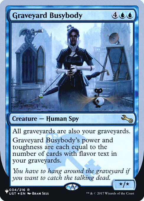 (英)【Foil】Graveyard Busybody【UNF-LST】 No.015