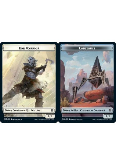(英)【Foil】コー・戦士トークン / Kor Warrior TokenNo.004 - 構築物トークン / Construct Token【ZNR-TOKEN】 No.010