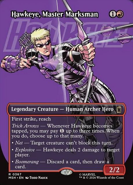 (英)百発百中の射手、ホークアイ / Hawkeye, Master Marksman ★ボーダーレス★(「ロゴ・カード」) 【MSH】 No.367