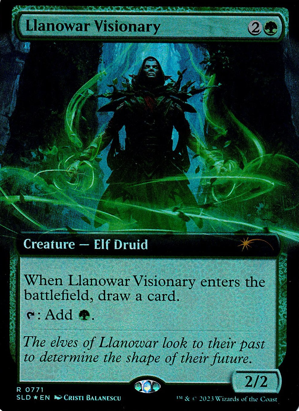(英)【Foil】ラノワールの幻想家 / Llanowar Visionary【SLD】 No.771