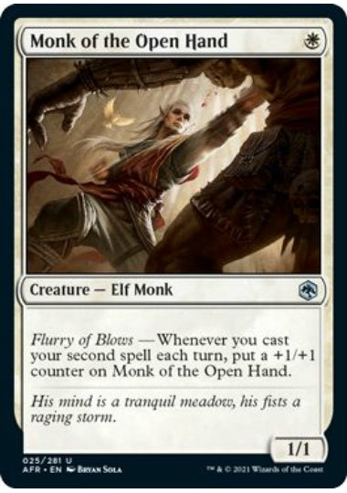 (英)【Foil】素拳のモンク / Monk of the Open Hand【AFR】 No.025