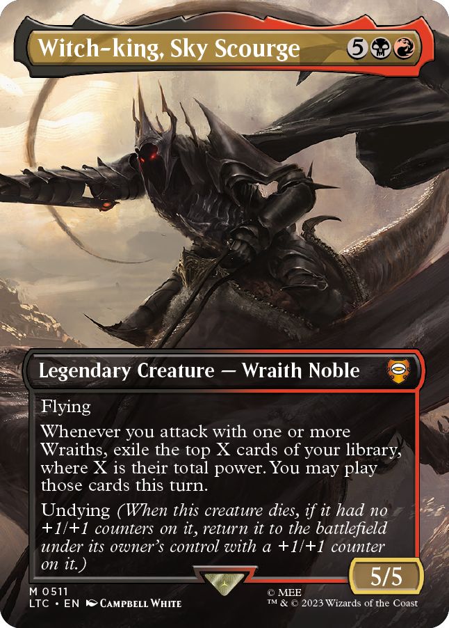 (英)【Foil】Witch-king, Sky Scourge ★ボーダーレス★(シーン・カード) 【LTC】 No.511