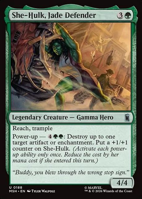 (英)【Foil】翠色の守護者、シーハルク / She-Hulk, Jade Defender【MSH】 No.188