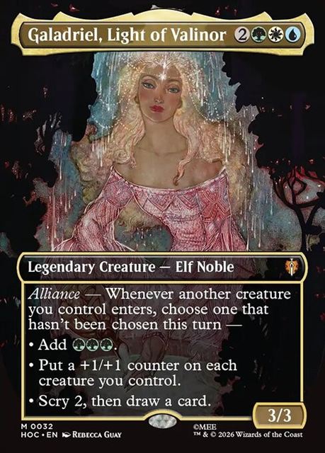 (英)【Foil】ヴァリノールの光、ガラドリエル / Galadriel, Light of Valinor ★ボーダーレス★(「クラシック・アーティスト・カード」) 【HOC】 No.032