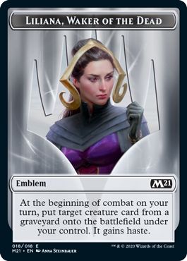 (英)紋章 - 死者を目覚めさせる者、リリアナ / Emblem - Liliana, Waker of the Dead【M21-TOKEN】 No.018