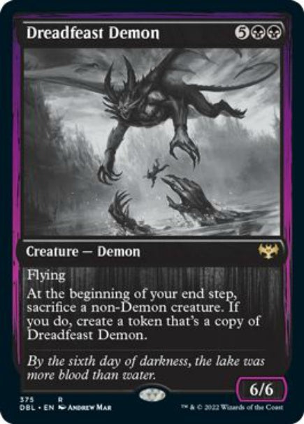 (英)【Foil】戦慄宴の悪魔 / Dreadfeast Demon【DBL】 No.375